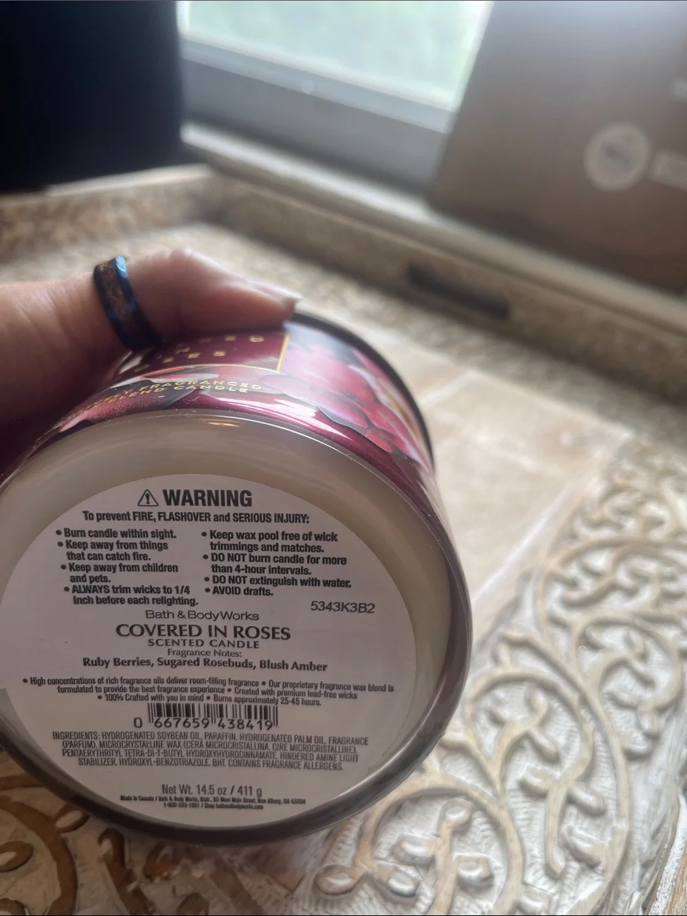 Bath & Body Works Covered in Roses Candle - Dark Red Floral